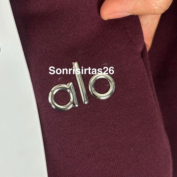 ALO Yoga Accolade Sweatpant Straight Leg Burgundy Size XXS - Picture 14 of 16